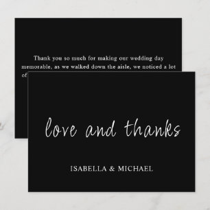 Minimalist Black   Script Wedding Thank You Cards