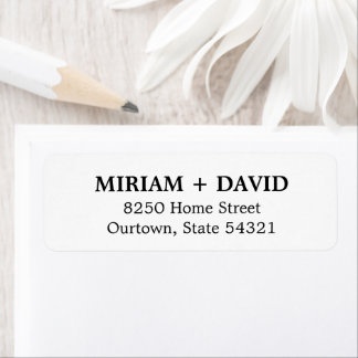 Minimalist Black Serif Name + Return Address