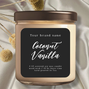 Minimalist black simple packaging candle label