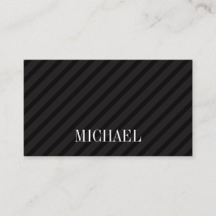 Minimalist Black Stripes with Serif Font Business Card