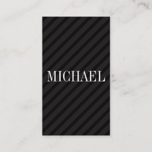 Minimalist Black Stripes with Serif Font Business Card
