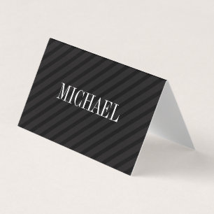 Minimalist Black Stripes with Serif Font Business Card