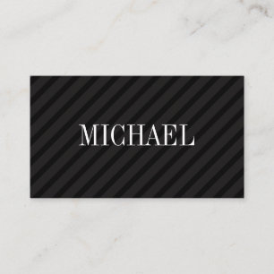 Minimalist Black Stripes with Serif Font Business Card