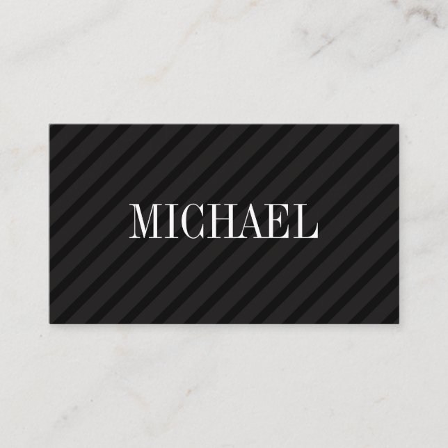 Minimalist Black Stripes with Serif Font Business Card (Front)