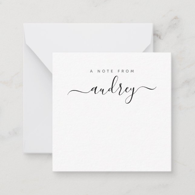 minimalist black stylish typography signature card (Front)
