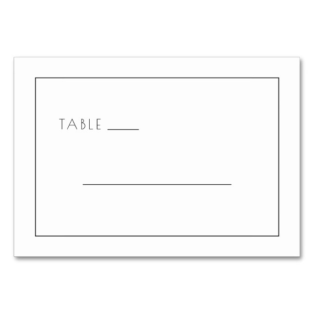 Minimalist Black Table Number (Front)