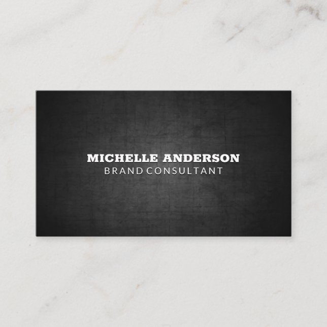 Minimalist | Black Texture Business Card (Front)