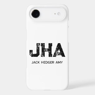 MINIMALIST BLACK THREE LETTER MONOGRAM NAME WHITE