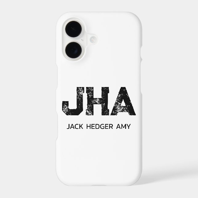 MINIMALIST BLACK THREE LETTER MONOGRAM NAME WHITE (Back)