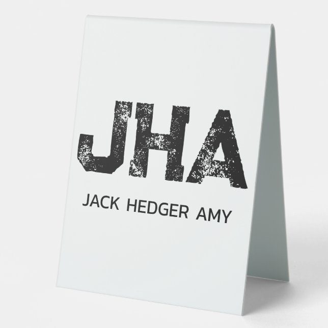 MINIMALIST BLACK THREE LETTER MONOGRAM NAME WHITE (Front)