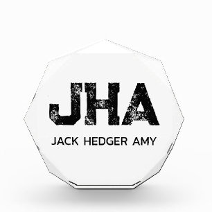 MINIMALIST BLACK THREE LETTER MONOGRAM NAME WHITE PHOTO BLOCK
