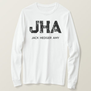 MINIMALIST BLACK THREE LETTER MONOGRAM NAME WHITE T-Shirt