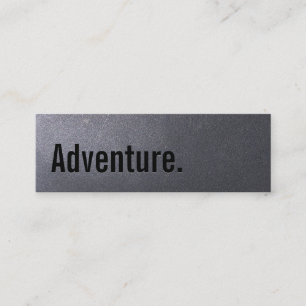 Minimalist Black Typography Adventure Mini Business Card