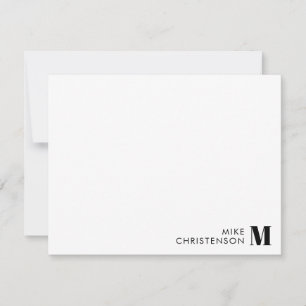 Minimalist Black Typography Monogram Name  Card
