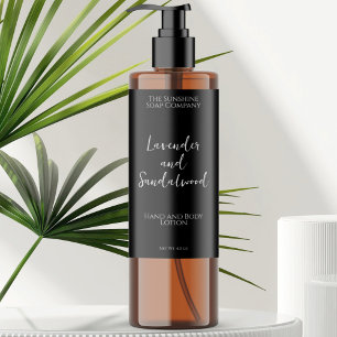 Minimalist black waterproof cosmetics bottle label