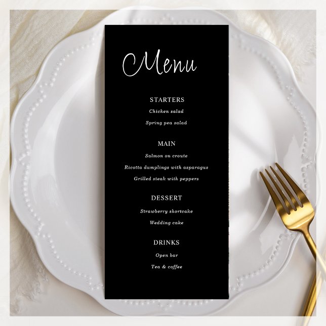 Minimalist Black | Wedding Flat Menu (Creator Uploaded)