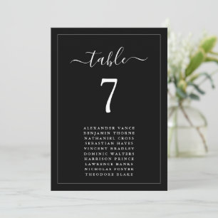 Minimalist Black wedding Seating Chart Table Cards