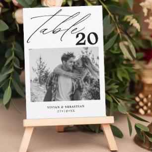 Minimalist Black  Wedding Table Number Pictures