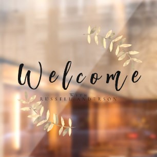 Minimalist Black Welome  Window Cling