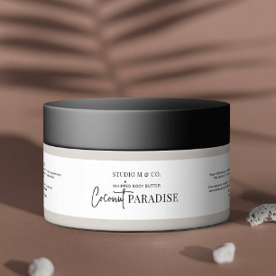 Minimalist Black & White 4OZ 120g Cosmetic Jar Wrap Around Label