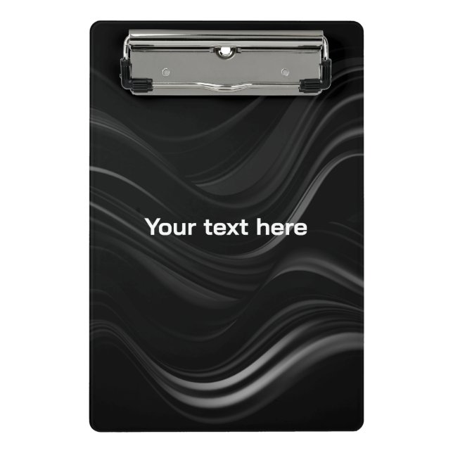 Minimalist Black & White Abstract | Add Your Text Mini Clipboard (Front)
