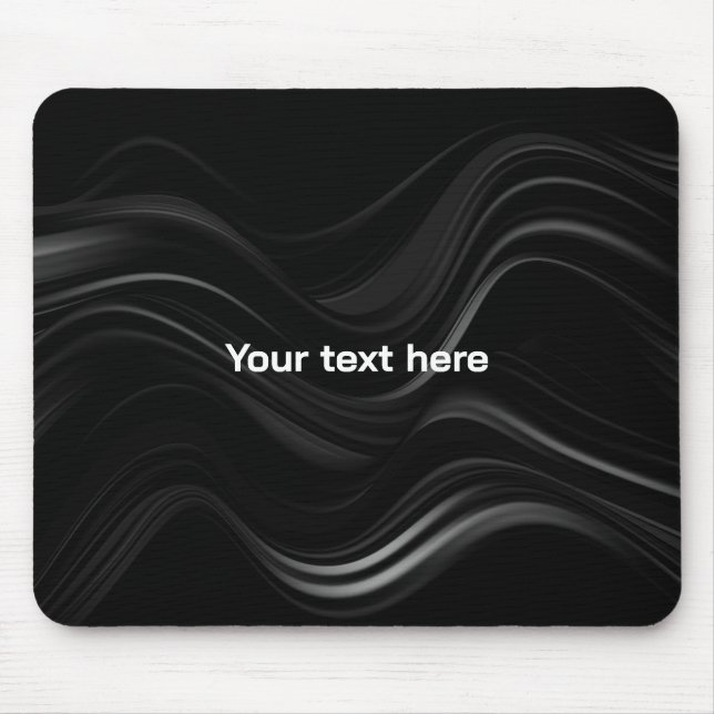 Minimalist Black & White Abstract | Add Your Text Mouse Mat (Front)