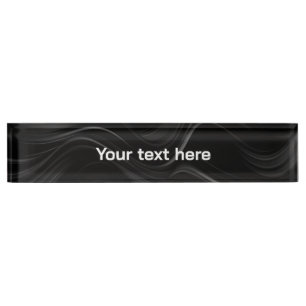 Minimalist Black & White Abstract   Add Your Text Nameplate
