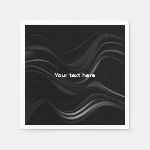 Minimalist Black & White Abstract Add Your Text Napkin