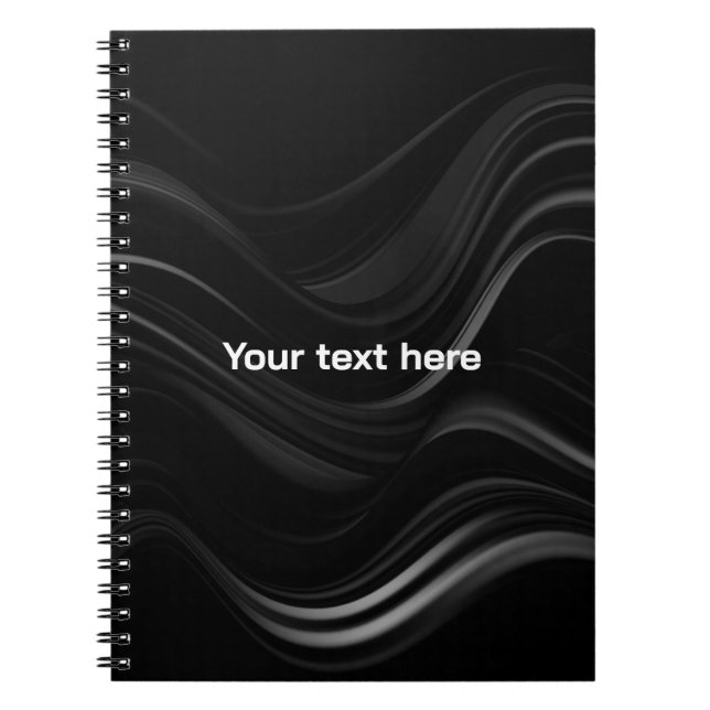 Minimalist Black & White Abstract | Add Your Text Notebook (Front)