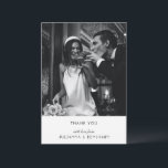 Minimalist Black White Art Deco Wedding Photo Thank You Card<br><div class="desc">Minimalist Elegant Black and White Art Deco Chic Wedding Photo Thank You Card</div>