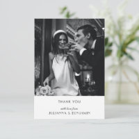 Minimalist Black White Art Deco Wedding Photo