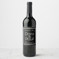 Minimalist Black/White Art Deco Wine Label