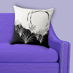 Minimalist Black & White Beach Sunset Cushion