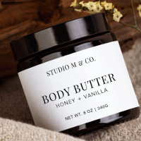 Minimalist Black & White Body Butter Product Label