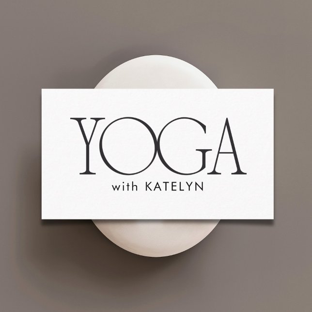 Minimalist Black White Bold Yoga Business Card (Creator Uploaded)