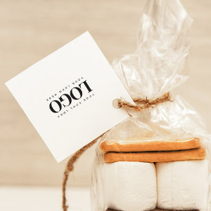 Minimalist Black & White Business Custom Logo Favour Tags