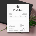 Minimalist Black & White Business Invoice Flyer<br><div class="desc">Minimalist,  modern design for your business invoice. Select the ''Edit using Design Tool'' to customise it further. *recommended to edit using your computer</div>