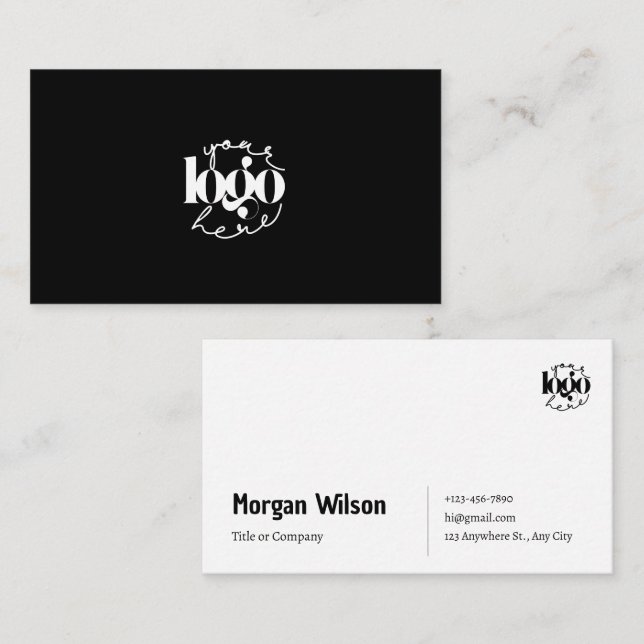 Minimalist black & white Business Logo Business Card (Front/Back)