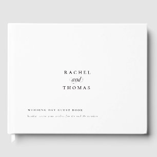 Minimalist Black White Calligraphy Wedding Guest Book