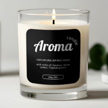 Minimalist Black & White Candle Labels Stickers