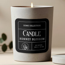 Minimalist Black & White Candle Labels Stickers