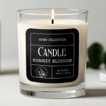 Minimalist Black & White Candle Labels Stickers