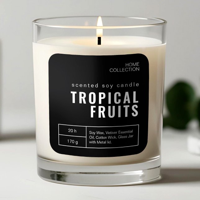 Minimalist Black & White Candle Labels Stickers (Minimalist Black & White Candle Labels Stickers )