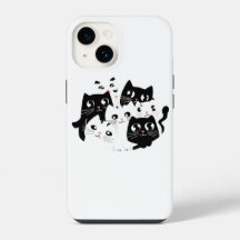 Minimalist Black & White Cat Phone Case