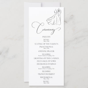Minimalist Black White Ceremony Wedding Program
