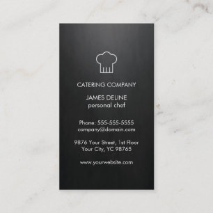 Minimalist Black White Chef Hat Personal Chef Business Card