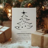 Minimalist Black & White Christmas Tree Party