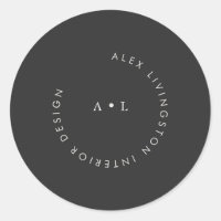 Minimalist Black White Circle Monogram Logo