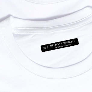 Minimalist Black White Clothing Size Iron-On Label