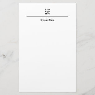 Minimalist Black White Company Name Your Logo Here Stationery